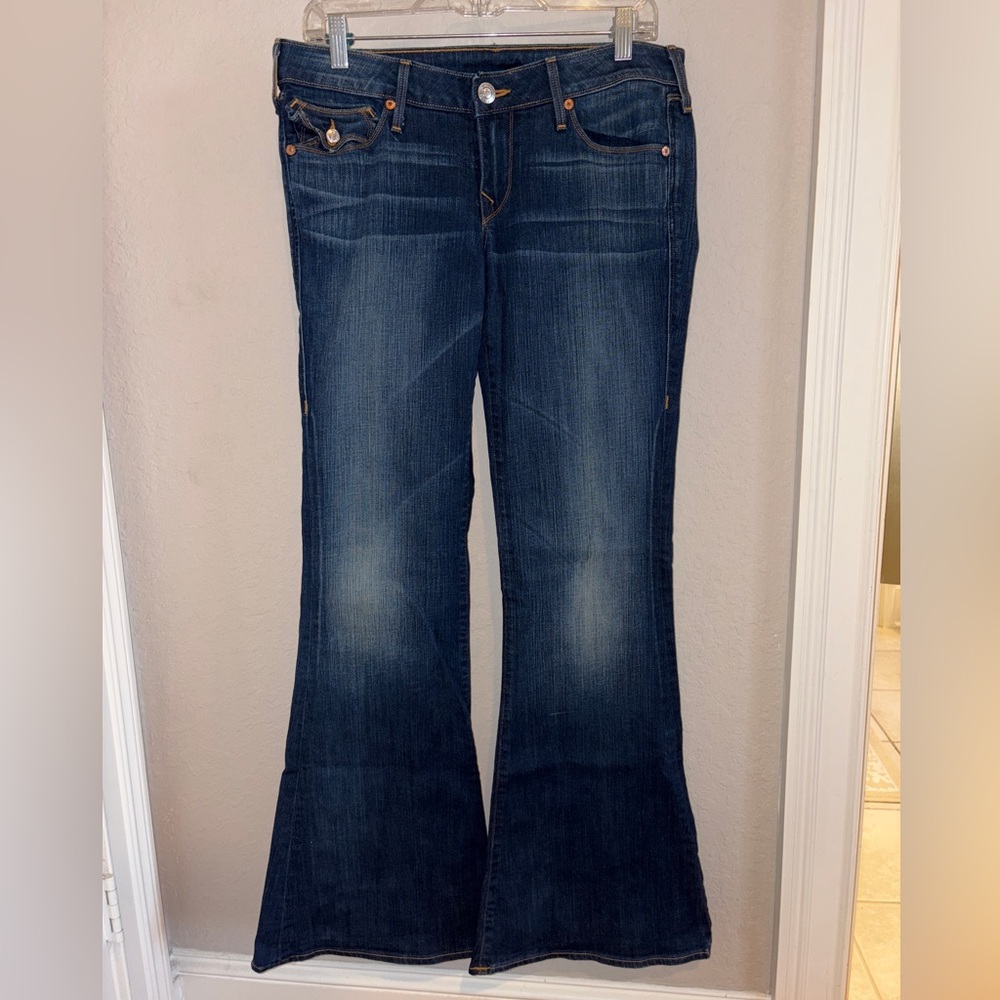 True Religion Size 30 Dark Blue Flare Jeans
